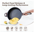 12 Inch Nonstick Frying Pan with Lid – Deep Saute Skillet, Induction Safe, PFOA & PFOS Free