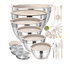 Stainless Steel Mixing Bowls Set with Airtight Lids & Graters – 26PCS Non-Slip Khaki Bowls