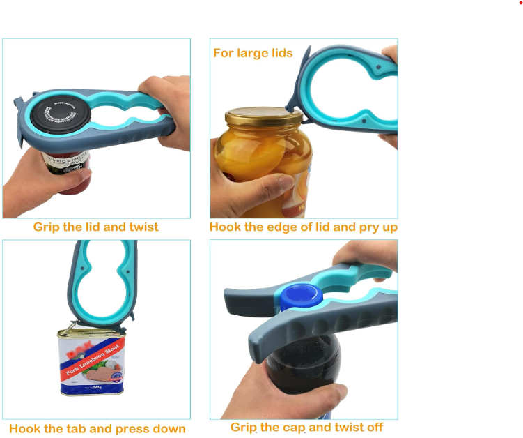Otstar Multi Jar Opener – Easy Lid Removal for Seniors & Weak Hands
