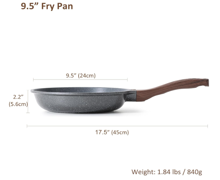 SENSARTE 9.5" Nonstick Granite Frying Pan – PFOA Free Skillet