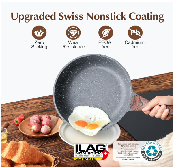 SENSARTE 9.5" Nonstick Granite Frying Pan – PFOA Free Skillet